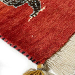 ギャッベ ライオン ペルシャ絨毯 赤