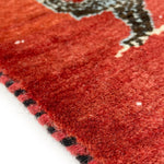 ギャッベ ライオン ペルシャ絨毯 赤