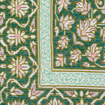 ペルシャ絨毯 玄関マット シルク クム産 グリーン