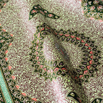 ペルシャ絨毯 玄関マット シルク クム産 グリーン