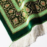 ペルシャ絨毯 玄関マット シルク クム産 グリーン