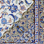 ペルシャ絨毯 玄関マット シルク 白 ホワイト クム産