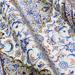 ペルシャ絨毯 玄関マット シルク 白 ホワイト クム産