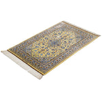 ペルシャ絨毯 黄色 玄関マット シルク