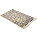 ペルシャ絨毯 黄色 玄関マット シルク