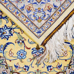 ペルシャ絨毯 黄色 玄関マット シルク