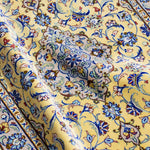 ペルシャ絨毯 黄色 玄関マット シルク