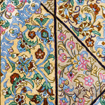 ペルシャ絨毯 クム シルク 玄関マット 赤 (レッド)