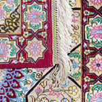 ペルシャ絨毯 クム シルク 玄関マット 赤 (レッド)