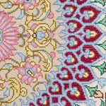 ペルシャ絨毯 クム シルク 玄関マット 赤 (レッド)