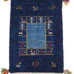 ギャッベ  ペルシャ絨毯 青