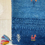 ブルーのギャッベ 玄関マット