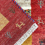 ギャッベ ペルシャ絨毯 赤