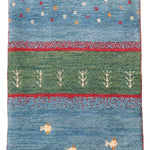 ギャッベ ペルシャ絨毯 青&水色