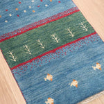 ギャッベ ペルシャ絨毯 青&水色