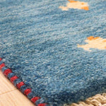 ギャッベ ペルシャ絨毯 青&水色