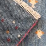 ギャッベ ペルシャ絨毯 青&水色