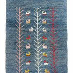 ギャッベ  ペルシャ絨毯 青