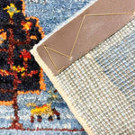 ギャッベ 廊下敷き ペルシャ絨毯 青