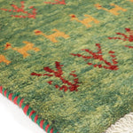 ギャッベ ペルシャ絨毯 緑