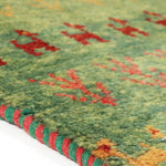 ギャッベ ペルシャ絨毯 緑