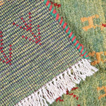 ギャッベ ペルシャ絨毯 緑