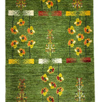 ギャッベ ペルシャ絨毯 緑