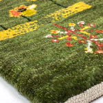 ギャッベ ペルシャ絨毯 緑