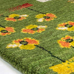 ギャッベ ペルシャ絨毯 緑