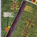 ギャッベ ペルシャ絨毯 緑