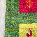 ギャッベ  ペルシャ絨毯 緑