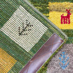 ギャッベ  ペルシャ絨毯 緑