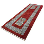 ギャッベ 廊下敷き ペルシャ絨毯 赤