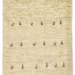 ギャッベ ペルシャ絨毯 白