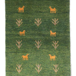 ギャッベ  ペルシャ絨毯 緑