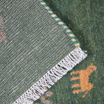 ギャッベ  ペルシャ絨毯 緑