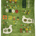 ギャッベ ペルシャ絨毯 緑