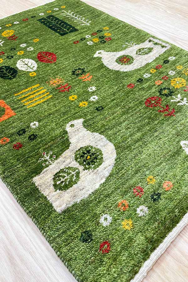 ギャッベ ペルシャ絨毯 73x52cm ギャベ 玄関マット 手織り ラグ 絨毯カーペット