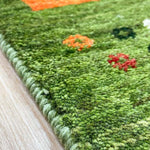 ギャッベ ペルシャ絨毯 緑