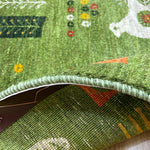 ギャッベ ペルシャ絨毯 緑