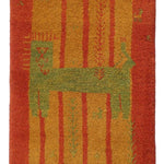 ギャッベ  ライオン ペルシャ絨毯 オレンジ