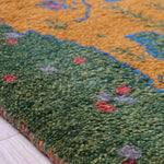 ギャッベ ライオン ペルシャ絨毯 緑