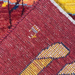 ギャッベ ライオン ペルシャ絨毯 赤