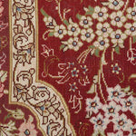 ペルシャ絨毯 クム シルク 玄関マット 赤(レッド)