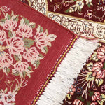 ペルシャ絨毯 クム シルク 玄関マット 赤(レッド)