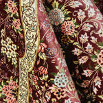 ペルシャ絨毯 クム シルク 玄関マット 赤(レッド)