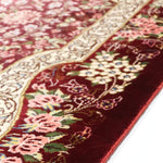 ペルシャ絨毯 クム シルク 玄関マット 赤(レッド)