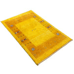 ギャッベ ペルシャ絨毯 黄色