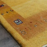 ギャッベ ペルシャ絨毯 黄色