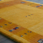 ギャッベ ペルシャ絨毯 黄色